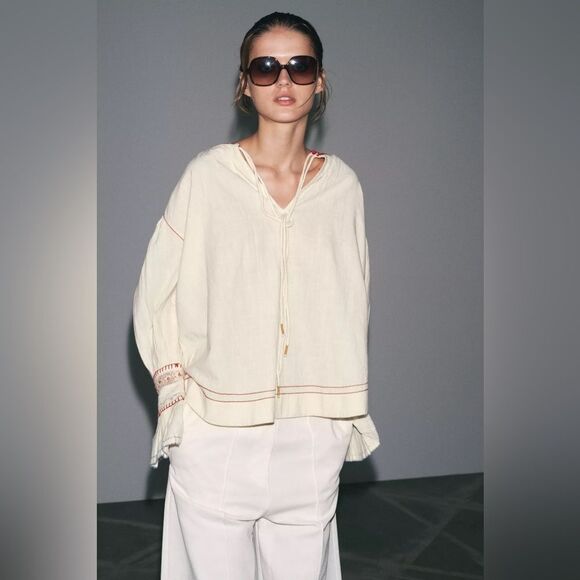 ZARA ZW COLLECTION EMBROIDERED SHIRT - Picture 7 of 11